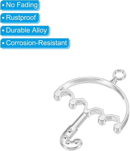 PATIKIL Alloy Open Back Bezel Pendants, Umbrella Shaped Hollow Resin Pendant Frame for DIY Crafts Earrings Necklace Bracelet Making in Kuwait