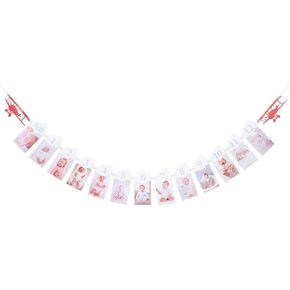Time Flies 1-12 Photo Banner - Time Flies First Birthday Decorations,Vintage Airplane Birthday Banner,Airplane Birthday Decorations Baby Shower
