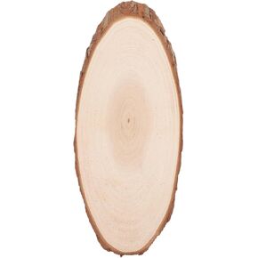 NUOBESTY 1pc Unfinished Oval Wooden Slices Blank Natural Wood Cutouts for DIY Craft Christmas Wedding Street Sign Ornaments