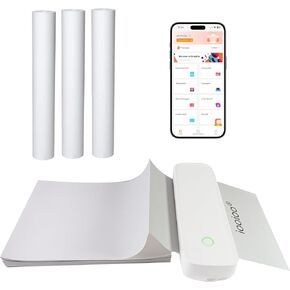IOOIOO 300 DPI Portable Printer no Ink Inkless Bluetooth Wireless Compact Small for 8.5x11 Letter Size Thermal Paper(impresora portátil),for iPhone Android Mobile Phone Laptop PC,Home Office Travel