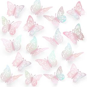 72 Pcs Butterfly Decorations, 3 Sizes 3 Styles, 3D Butterfly Wall Decor, Butterfly Party Decorations, Birthday Decorations, Butterflies for Crafts, Cake Decorating, Wall Stickers Room Decor (Lavender)
