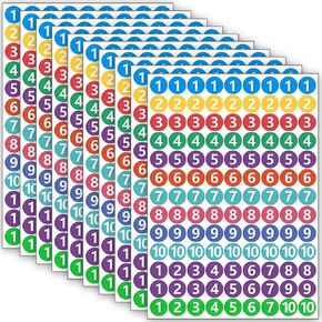 1170 PCS 0.8 Inch Number Stickers,10 Sheets Small Number Stickers 1-10,Self Adhesive Consecutive Numbered Stickers for School,Office,Classroom,Storage,Inventory Classification,Boxes