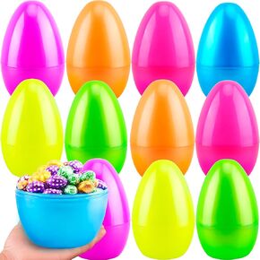 12 Pack 8 Inch Jumbo Easter Eggs Large Empty Colorful Fillable Easter Egg Gaint Plastic Egg for Easter Theme Party Favors Classroom Prize, 6 Colors
