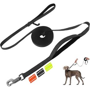 Fida Long Leash for Dogs with Traffic Handle,30ft 50ft Long Dog Leash Reflective Puppy Obedience Recall Training Agility Lead Soft Padded Design for Small Medium Large Breeds(33ft,Black)