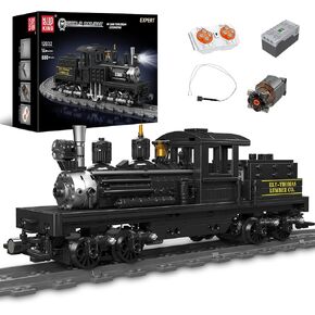 Mould King 12032 Train Building Block Kits, MOC Shay-Type Steam Locomotive Model Train Set with LED Lighting, Remote/App Control Toy Train with Tracks for Adults/Kids (880+ PCS)