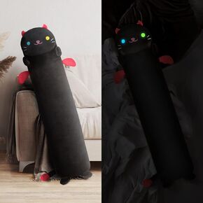 Artist-Designed Ultra Soft Long Cat Plush Body Pillow, Extra Stuffing for Comfort, Premium Quality Stuffed Animal Gift for Girlfriend or Cat Lovers (Pink Cat Body Pillow 36 Inch)