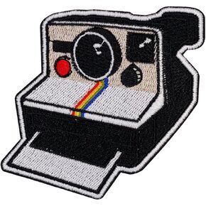 Vintage Polaroid Iron On Patch – 3.15 inches, Cool Colorful Retro Patches Camera – Embroidered Iron On/Sew On Patches