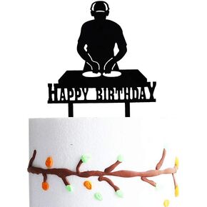 DJ Happy Birthday Cake Topper Disco Theme Party Supplies
