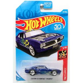 Hot Wheels 2018 Die-Cast Vehicle Hw Flames - Custom '67 Pontiac Firebird (Dark Blue)