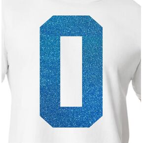8" Blue & Green Shades Glitter Jersey Numbers for Sports T-Shirts, Jerseys, Football, Baseball, Basketball. Iron-On Heat Transfer for Team T-Shirts (Style A) (Grass_6 or 9)