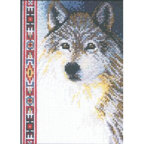 Janlynn Wolf Wildlife Mini Counted Cross Stitch Kit-5"X7" 14 Count