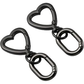 2 sets Metal Heart Swivel Spring Clasps Carabiner Buckle Key Chain Hook for Handbag DIY Bags Key Rings and Craft Making in Kuwait