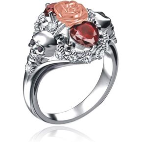 Black Gold Plated Women للرجال القوطية القوطية الخاتم القوطية القوطية القوطية Retro أكسدة القطع الجولة المخلوقة خلق سبل إسبنيل خطوبة عظم العظم عظم العظم لأمي Lover 9#