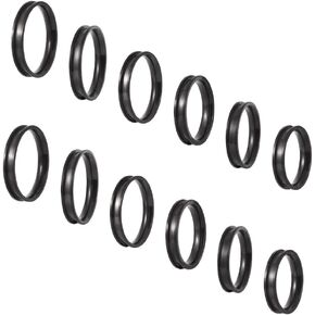 Fashewelry 12pcs Stainless Steel Blank Core Ring Size 7~12 Black Grooved Finger Ring Groove 4mm Wide for Inlay Resin, Polymer Clay, Chip Stone