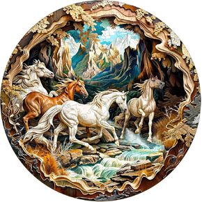 Wooden Puzzle for Adults-3D Vision Effect Cave Forest Wooden Puzzle Unique Shape Advanced Wooden Jigsaw Puzzle for Adult, Wood Puzzles,Challenge Wooden Jigsaw Puzzle (8.5 * 8.4in-100pcs)