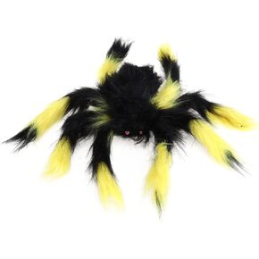 Creepy Cloth Scary Spooky Spider Plush Toy Black Halloween Decoration for Haunted House Parties Outdoor Spider Web Decor
