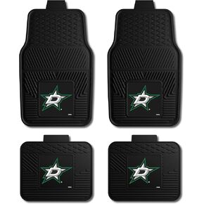 FANMATS 39573 NHL - Tampa Bay Lightning 4-pc Vinyl Car Mat Set | Black | Front & Rear Car Mats | Lightning Bolt Primary Logo