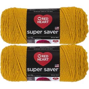 Bulk Buy: Red Heart Super Saver (2-Pack) (Gold, 7 oz Each Skein)