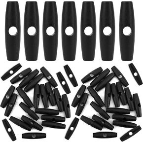 50PCS Tent Toggles Buckles to Roll Up Camping Awning Duffle, Glamping Ridgeline Tent Gear Part Replacement, Inner Toggle Stopper Snap Flying Clip Anchor Tightener Accessories for Tie Downs Rope String