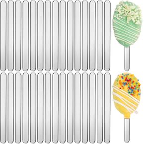 10Pcs Transparent 4.5 Inch Acrylic Sticks, Reusable Ice Cream Sticks, Ice Cream Sticks, Cake Molds, Mini Ice Cream Sticks, Cake Sticks, for Homemade Ice Cream, Cakes, Desserts, DIY Art Craft Supplies