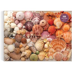 Galison Vibrant Seashells – Christine Chitnis 1000 Piece Puzzle Featuring Chromatic Seashell Arrangement On Sand