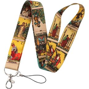 Pinstant Tarot Cards Reading Fortune Telling Astrology 17.7" Neck Lanyard Keychain Holder ID Badge Mobile Phone Pin Strap