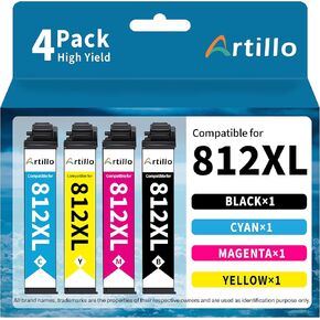 Remanufactured Ink Cartridge Replacement for Epson 812 XL 812XL T812XL Ink Cartridges Combo Pack for Workforce Pro WF-7840 WF-7820 WF-7310 EC-C7000 Printer (BCMY, 4 Pack)