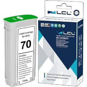 LCL Compatible Ink Cartridge Pigment Replacement for HP 70 C9458A 135ML High Yield for HP Designjet Z2100 Z3100 Z3100PS Z3200 Z3200PS Z5200 Z5400 (1-Pack Blue)