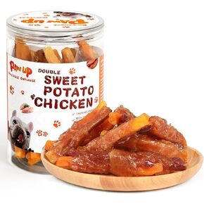 Chicken Wrapped Sweet Potato Dog Treats，Taurine Added, Rich in Anthocyanin, Shiny Coat, 12.5 oz
