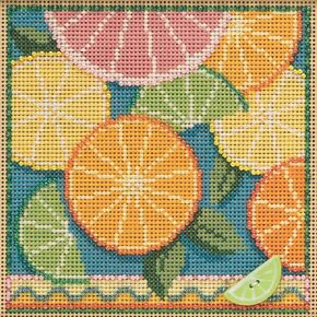 Citrus Beaded Counted Cross Stitch Kit Mill Hill 2021 Buttons and Beads Spring MH142111,multi