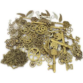 LolliBeads (TM Antiqued Metal Skeleton Steampunk Watch Gear Cog Wheel Sets