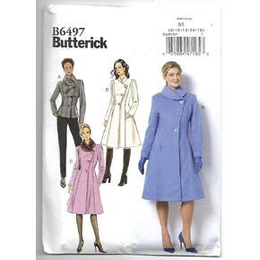 Butterick Patterns Misses' Petite Jacket and Coats with Asymmetrical Front and Collar Variations, B5 (8-10-12-14-16)