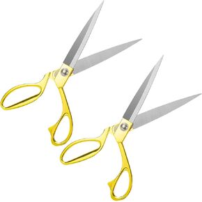 Giant Ribbon Cutting Scissors Gold Scissors, 10" Large Scissors Heavy Duty for Grand Openings, Weddings, Inaugurations, Ceremonies & Special Events (2 Pack)
