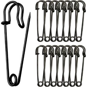 Safety Pins, 30 Pcs 1.8 inch/45 mm Large Safety Pins Heavy Duty for Clothes, Blanket, Sweaters, Shawls, Crafts(Black)
