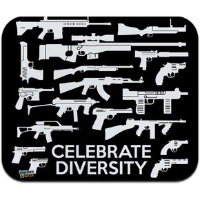 Guns Weapons Rifles Celebrate Diversity Second 2nd Amendment Low Profile Thin Mouse Pad Mousepad