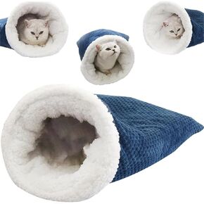 Cat Sleeping Bag, Sleeping Bag for Cats, Soft Cat Sack, Cat Sleeping Bag for Indoor Cats Large, Warm Cat Sleeping Bag, Comfortable Pet Snuggle Sack for Cats (Blue)