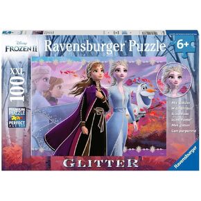 Ravensburger Disney Frozen 2 - Strong Sisters | 100-Piece Glitter Jigsaw Puzzle for Kids | Unique, Pieces | Development-Boosting Toy | Ideal Gift for All Ages