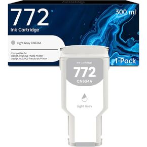 772 Light Gray 300ml CN634A Ink Cartridge Replacement for HP 772 CN634A Ink for DesignJet Z5200 Z5400 Printer Ink, 1 Pack