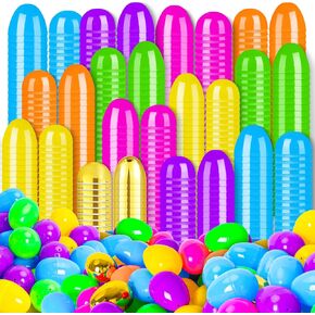 MGparty 100 Pcs Fillable Easter Eggs – Includes 4 Golden Eggs – 2.3" Bright Plastic Empty Eggs for Easter Egg Hunt, Basket Stuffers, Party Favors, Classroom Prizes, Candy Fillers, Holiday Activities