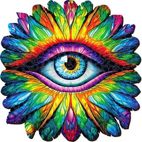 ESC WELT Wooden Eye Puzzle 300 Pieces - Captivating Mind Entertainment for Teens and Adults - Fun and Environmentally Friendly Toy - Challenging Jigsaw Game - Wooden Puzzle