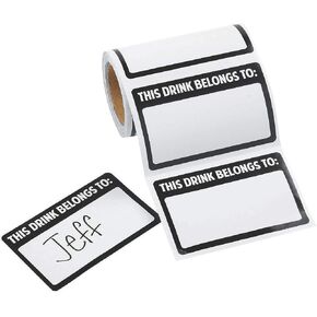 Fun Express 100 Pieces This Drink Belongs to Stickers - Bulk Pack for Stationery, Parties, Events, and Gifts - Durable, Eye-Catching Design