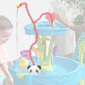 Water Table Pump, Summer Outdoor Splash Shady Oasis Water Table Toys, DIY Double Tube Water Pump for Kids Water Table(Green)