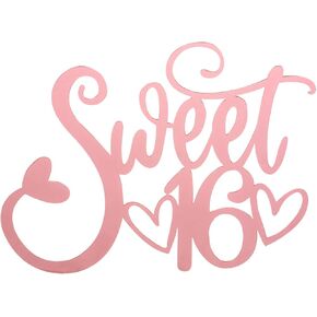 Sweet 16th Birthday Decorations Party, Set for Girls cake topper, Rose Gold Hello 16 Birthday Guest Book, Sweet 16 cake topper, Happy 16th Birthday Cake Topper(Rose gold Acrylic)