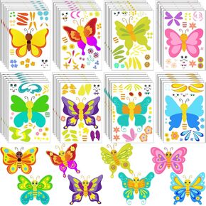 48 Pieces Make a Face Animal Stickers Make Your Own Princess Car Stickers Zoo Farm Themed Fun Princess Stickers for Kids Party Favors, Rewards, Art Craft with 8 Designs (Occupation Post)