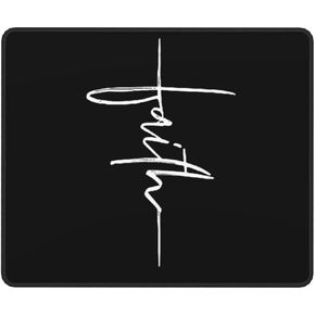 Jesus Cross Faith Mouse Pad, Fashion Desktop Notebook Mouse Mat PC Gaming Desk Square Mousepads for Women Men