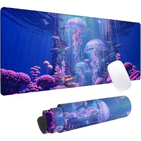 Hot Dog Gaming Mouse Pad, Office Desk Mat, Anti-Slip Rubber Base Cool Aesthetic Mouse Pads for Computer Laptop Keyboard School Home Desktop Gamer Home Accessories Decor 31.5" x 11.8"
