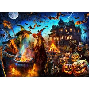 Halloween Witches Jigsaw Puzzle 1000 Piece by Vermont Christmas Company - Halloween Puzzles with Randomly Shaped Pieces - 26 5/8" x 19 1/4"