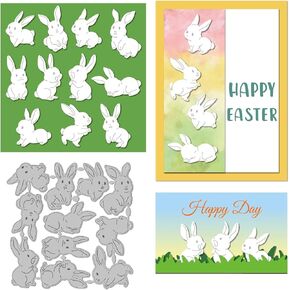 Globleland Easter Rabbit Cutting يموت من أجل DIY Scrapbooking Metal Cartoon Crack Diay