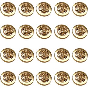 Mingchen Retro Classic Bee Texture Metal Button Gold Round Pattern for DIY Craft Button Sewing Suit Uniform Coat Decoration Trousers Accessories 20 Pieces