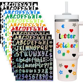 10 Sheets Vinyl Letter Stickers, Alphabet Stickers, Small Mailbox Letters Stickers, Adhesive Stick on Letters, Glitter Numbers Stickers for Scrapbooking Water Bottles Bulletin Board (10 Pcs)